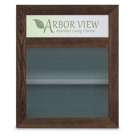 United Visual Products Outdoor Enclosed Combo Board, 42"x32", Bronze Frame/Black & Ultramarine UVCB4232ODBZ-BLACK-ULTMAR